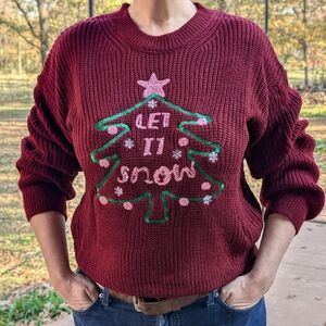 Christmas Party Holiday Sweater Let It Snow ❄️ Size Medium